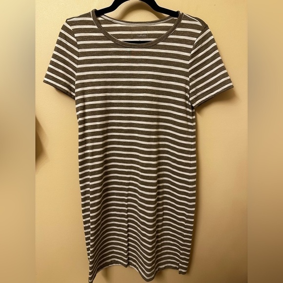 Sonoma T Shirt Dress Small Green and White Stripe - Picture 4 of 7